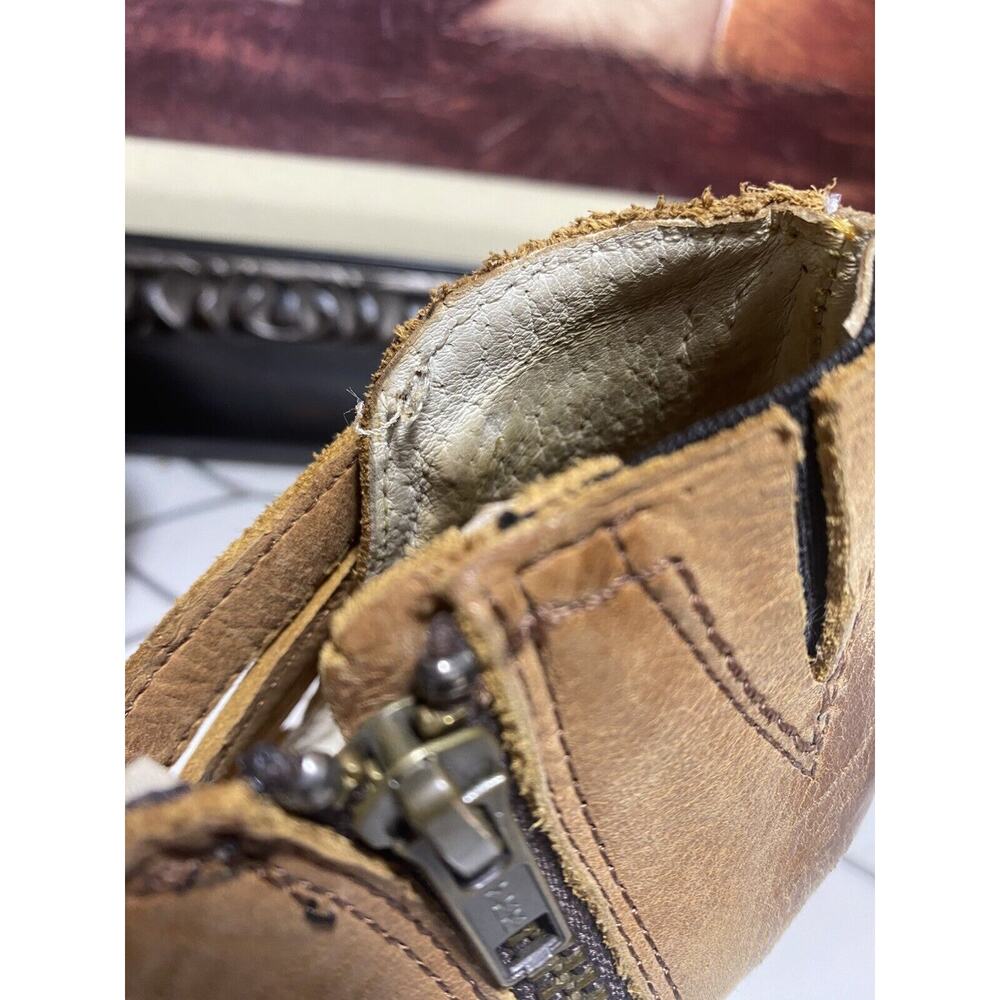 Freebird by Steven Boots Women 6 Tan Gate Distressed Western Ankle Bootie - Picture 14 of 16
